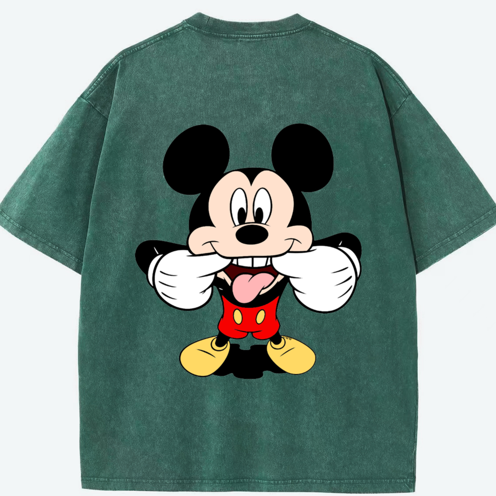 （画像用） ミッキーマウス Mickey Mouse 綿100% ヴィンテージ風 半袖Tシャツ（背面プリント）
